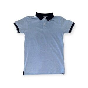 Aeropostale Polo Shirt Men's Blue Short Sleeve Collared Button Size S